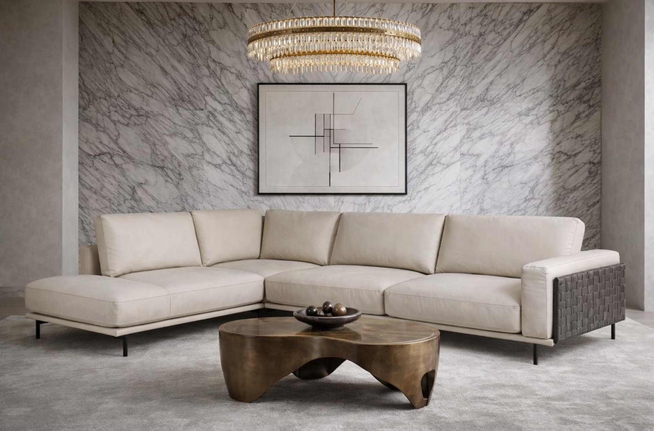 Comfortable Living Room with Textured Decor