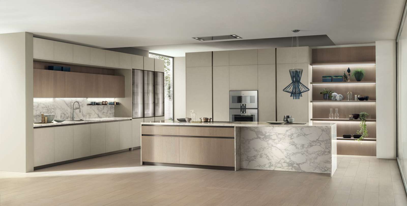 Contemporary Kitchen Open Layout